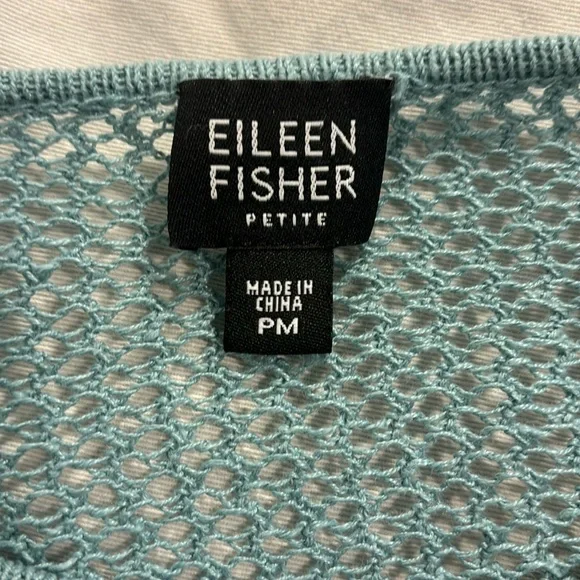 Eileen Fisher Blue Open-Knit Sweater - Picture 11 of 16